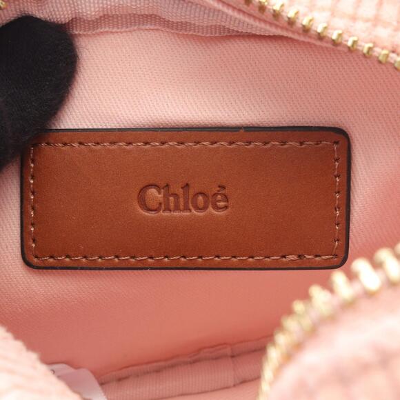 Chloe canvas corduroy pink brown Shoulder leather Bag - Picture 4 of 4